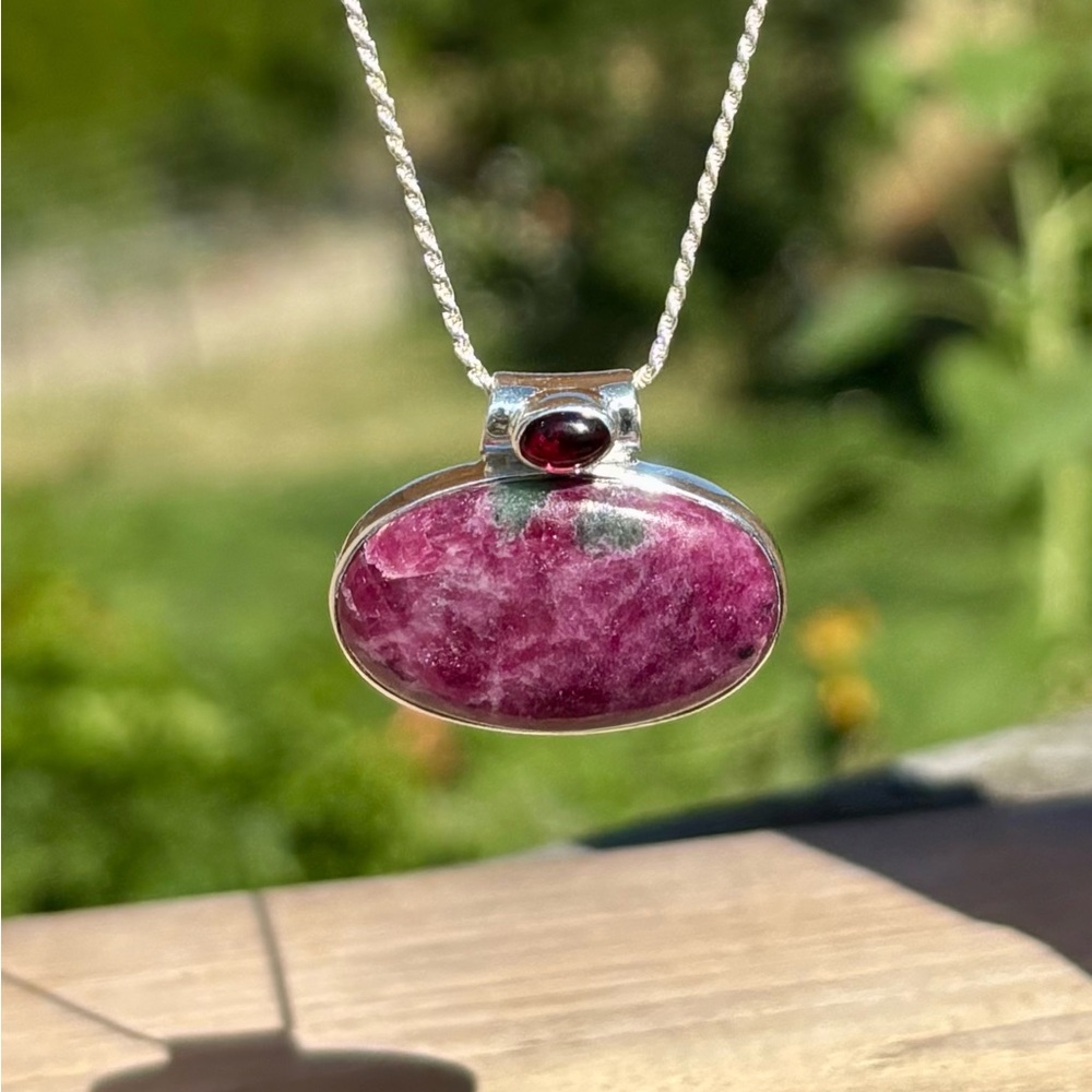 African Ruby Zoisite & Garnet Necklace